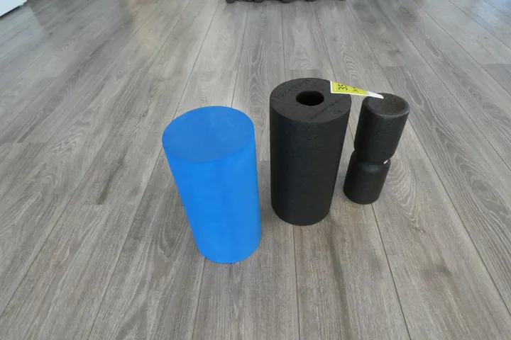 3x Faszienrolle, verschiedene Größen, blau/schwarz